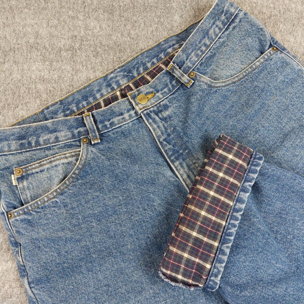 Vtg LL Bean Double L Flannel Lined Jeans Men 36x32 (Fit 36x33) Natural Fit Denim